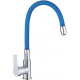 Смеситель для кухни HAIBA HB70112-4 с гибким изливом, синий/хром