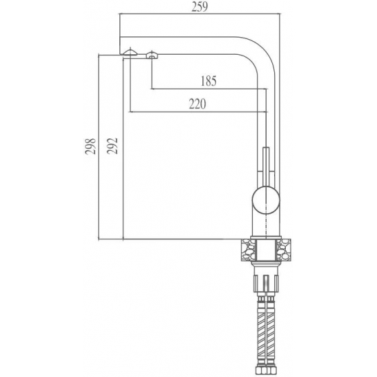 Смеситель для кухни HAIBA HB70304-1 с краном для питьевой воды, сатин