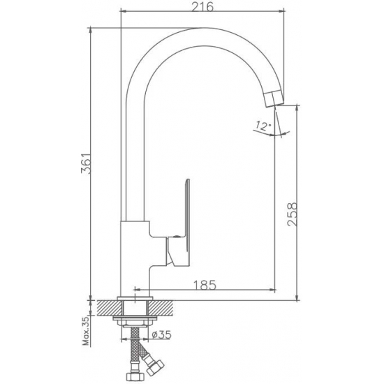 Смеситель для кухни HAIBA HB70590 хром