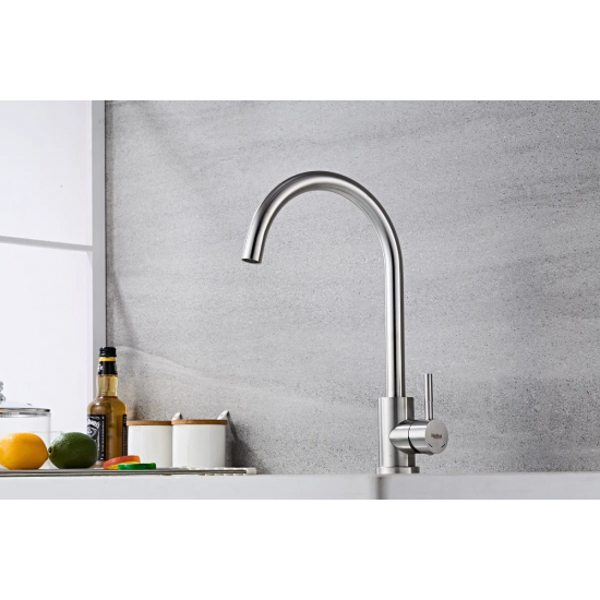 Смеситель для кухни HAIBA HB71304-3 из нержавеющей стали, сатин