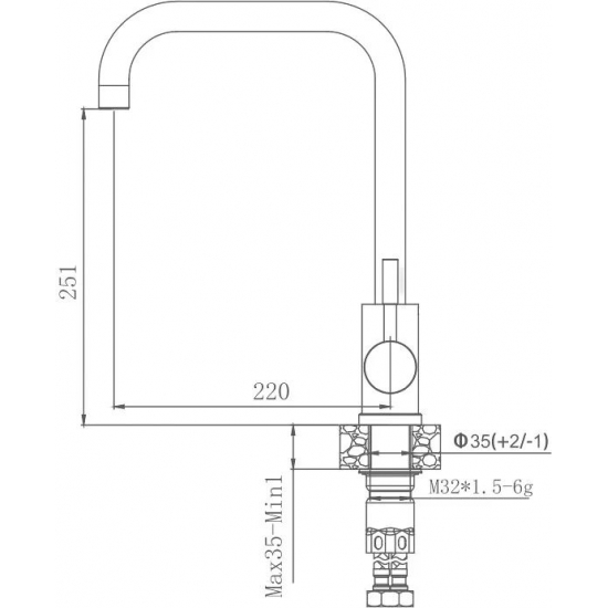 Смеситель для кухни HAIBA HB71304-4 из нержавеющей стали, сатин