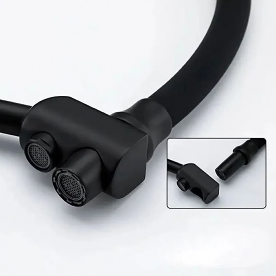 Смеситель для кухни HAIBA HB76855-7 с краном для питьевой воды, чёрный