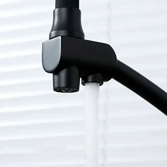 Смеситель для кухни HAIBA HB76855-7 с краном для питьевой воды, чёрный