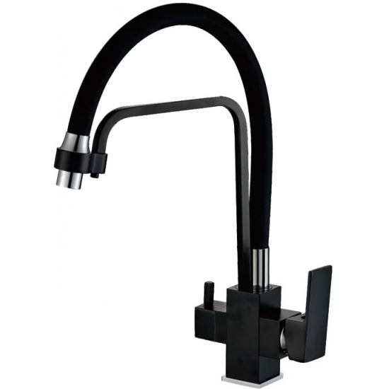 Смеситель для кухни HAIBA HB76857 с краном для питьевой воды, чёрный