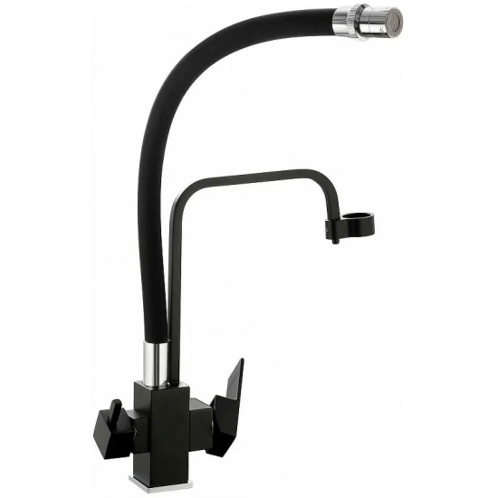 Смеситель для кухни HAIBA HB76857 с краном для питьевой воды, чёрный