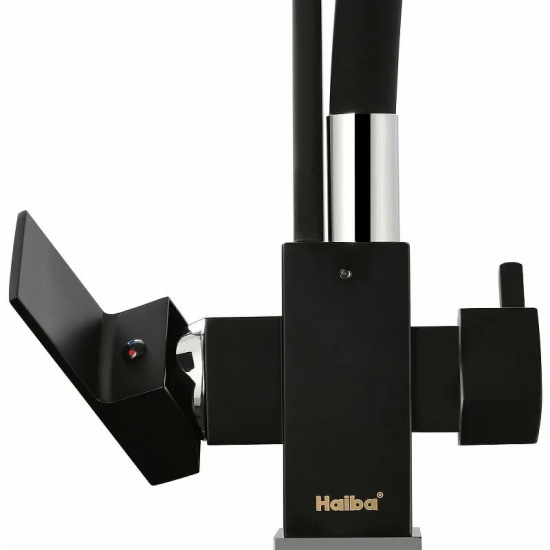 Смеситель для кухни HAIBA HB76857 с краном для питьевой воды, чёрный