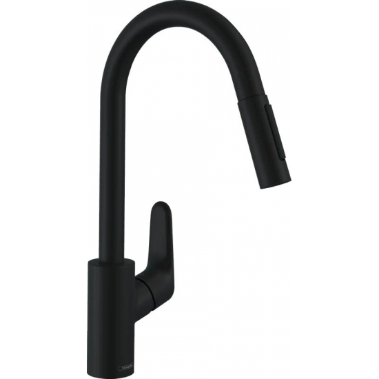 Смеситель для кухни HANSGROHE Focus M41 240 с вытяжным изливом, чёрный