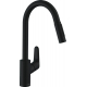 Смеситель для кухни HANSGROHE Focus M41 240 с вытяжным изливом, чёрный