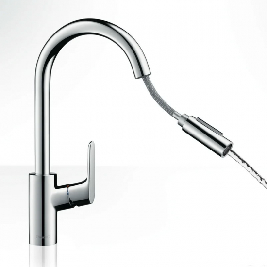 Смеситель для кухни HANSGROHE Focus M41 240 с вытяжным изливом, хром