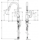 Смеситель для кухни HANSGROHE Focus M41 240 с вытяжным изливом, хром
