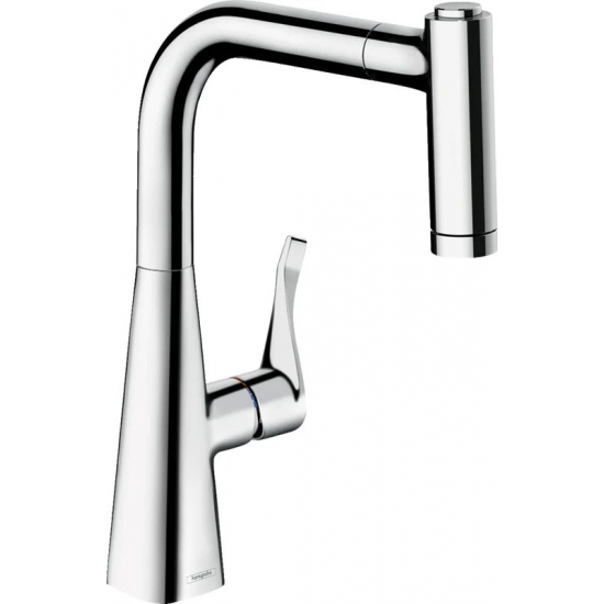 Смеситель для кухни HANSGROHE Metris M71 220 с вытяжным изливом, хром