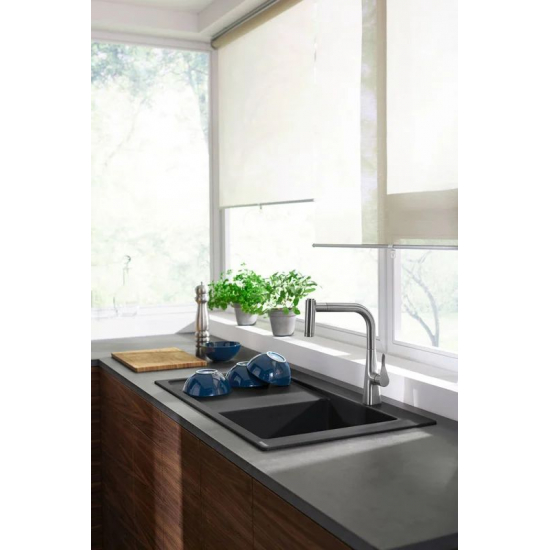 Смеситель для кухни HANSGROHE Metris M71 220 с вытяжным изливом, хром