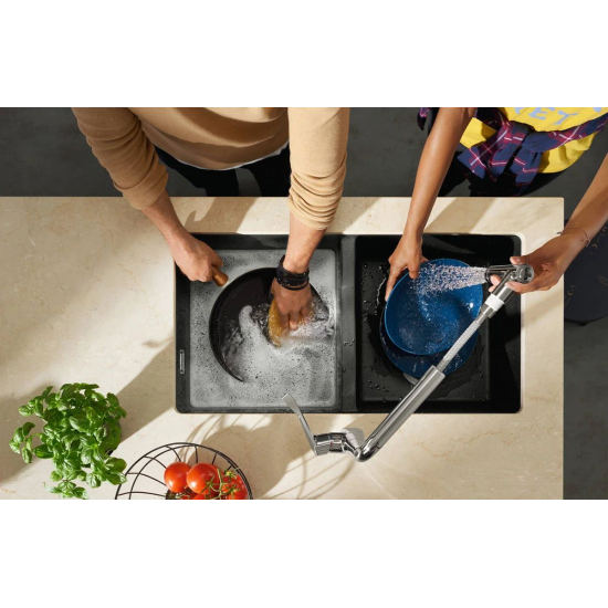 Смеситель для кухни HANSGROHE Metris M71 220 с вытяжным изливом, хром