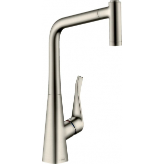 Смеситель для кухни HANSGROHE Metris M71 320 с вытяжным изливом, сатин