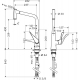 Смеситель для кухни HANSGROHE Metris M71 320 с вытяжным изливом, сатин