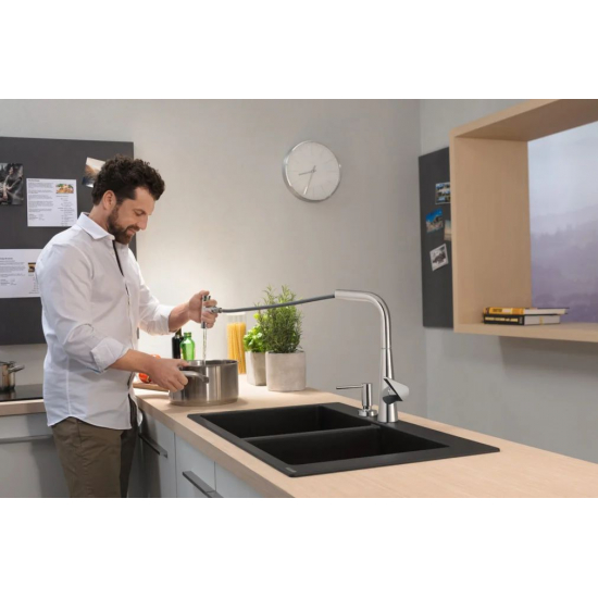 Смеситель для кухни HANSGROHE Talis Select M51 220 с вытяжным изливом, хром