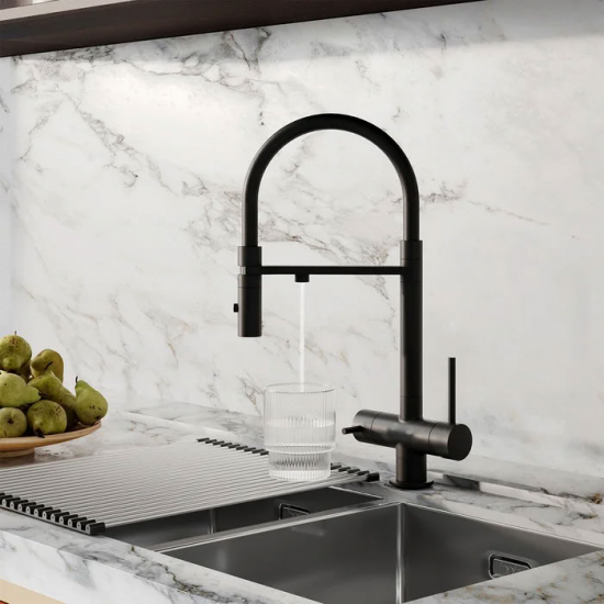 Смеситель для кухни IDDIS Ace ACEBLFFi05 с краном для питьевой воды, чёрный