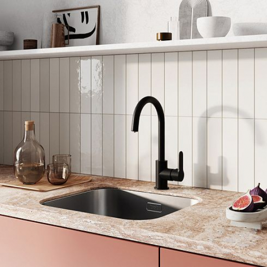 Смеситель для кухни IDDIS Cuba CUBBLFJi05 с краном для питьевой воды, чёрный