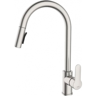 Смеситель для кухни IDDIS Cuba CUBSTP0i05 с вытяжным изливом, сатин