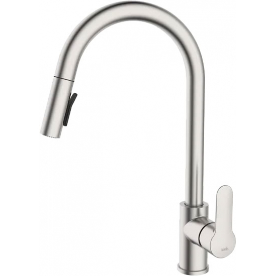 Смеситель для кухни IDDIS Cuba CUBSTP0i05 с вытяжным изливом, сатин