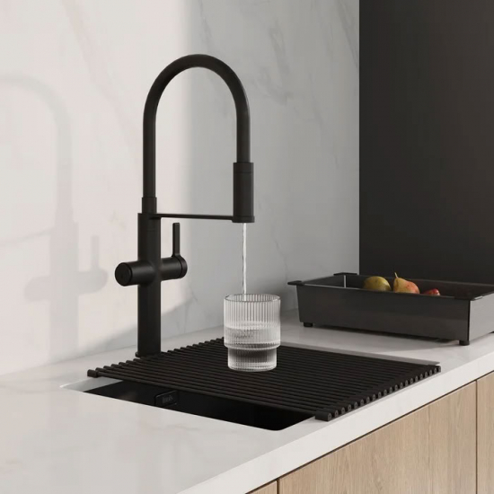 Смеситель для кухни IDDIS Ikon IKNBLFFi05 с краном для питьевой воды, чёрный