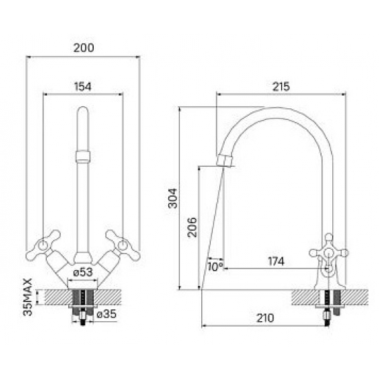 Смеситель для кухни IDDIS Jeals 59000T4C+W04 хром