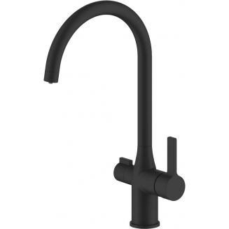Смеситель для кухни IDDIS Pure PURBLFJi05 с краном для питьевой воды, чёрный