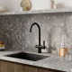 Смеситель для кухни IDDIS Pure PURBLFJi05 с краном для питьевой воды, чёрный
