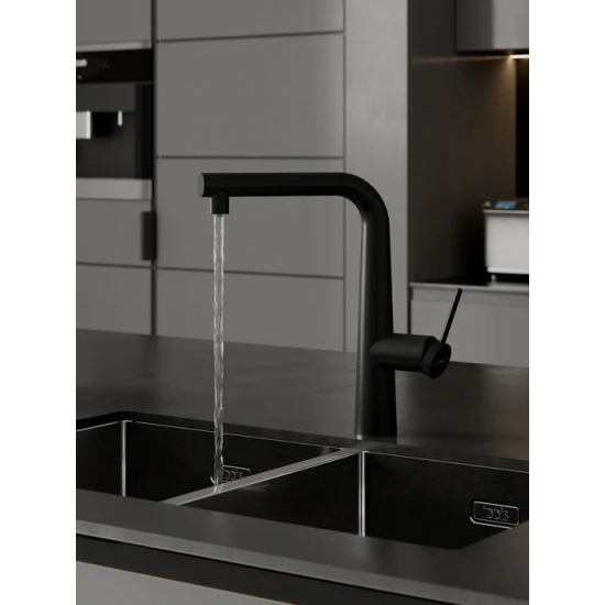 Смеситель для кухни IDDIS Pure PURSBPFi05N с краном для питьевой воды, чёрный