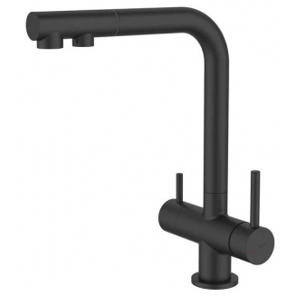 Смеситель для кухни IDDIS Umbra UMBBLPFi05 с краном для питьевой воды, чёрный