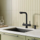 Смеситель для кухни IDDIS Umbra UMBBLPFi05 с краном для питьевой воды, чёрный