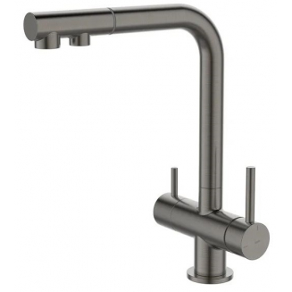 Смеситель для кухни IDDIS Umbra UMBGMPFi05 с краном для питьевой воды, графит