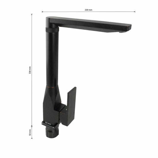 Смеситель для кухни из авиационного алюминия BRIMIX 82209 чёрный