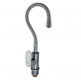 Смеситель для кухни из авиационного алюминия с гибким изливом BRIMIX 88209 титан