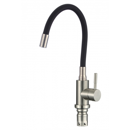Смеситель для кухни из нержавеющей стали FMARK FS26729-01 с гибким изливом, черный