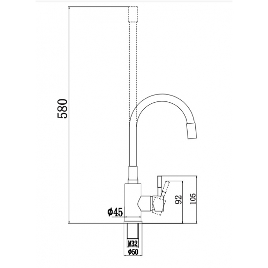 Смеситель для кухни из нержавеющей стали FMARK FS26729-01 с гибким изливом, черный