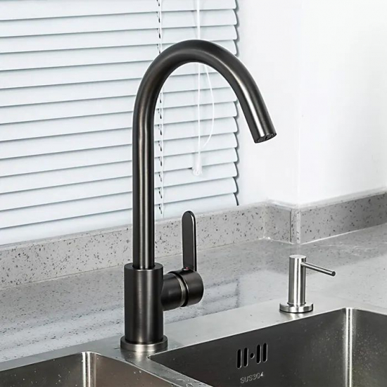 Смеситель для кухни из нержавеющей стали FRUD R42052-11 серый космос