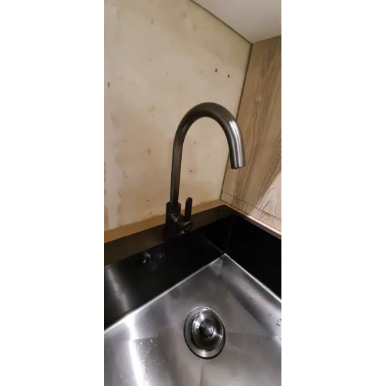 Смеситель для кухни из нержавеющей стали FRUD R42052-11 серый космос