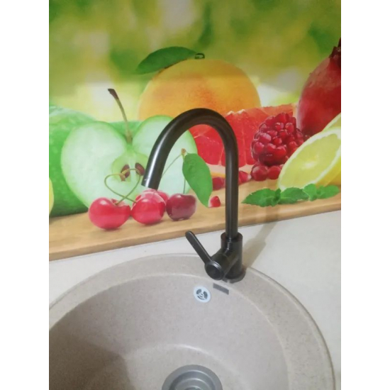 Смеситель для кухни из нержавеющей стали FRUD R42052-12 чёрный матовый