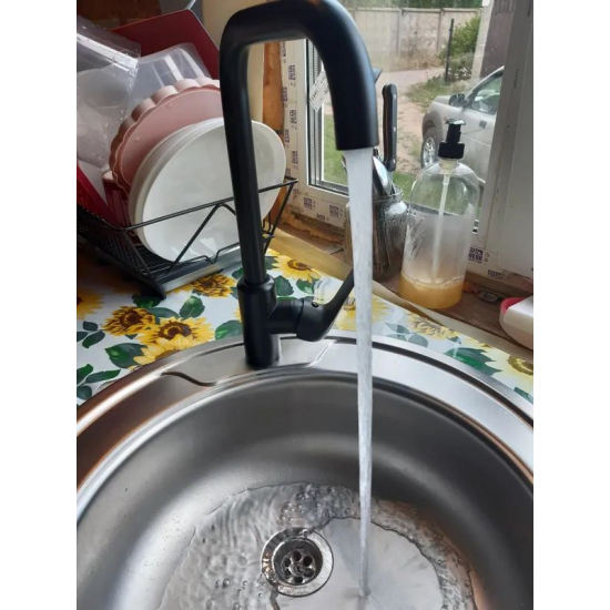 Смеситель для кухни из нержавеющей стали FRUD R43052-22 чёрный матовый