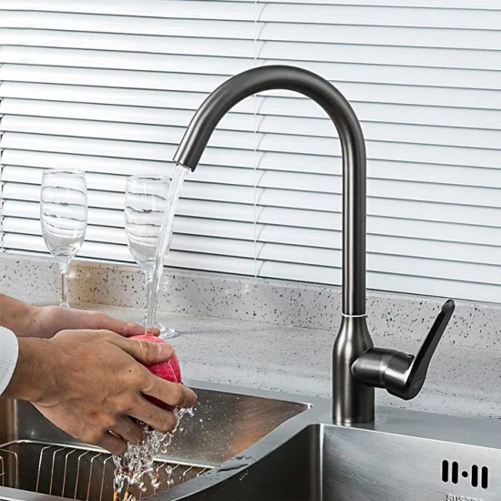 Смеситель для кухни из нержавеющей стали FRUD R44052-11 серый космос