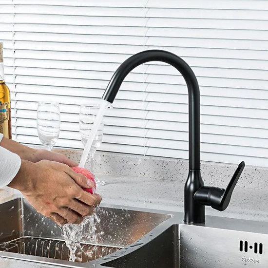 Смеситель для кухни из нержавеющей стали FRUD R44052-12 чёрный матовый