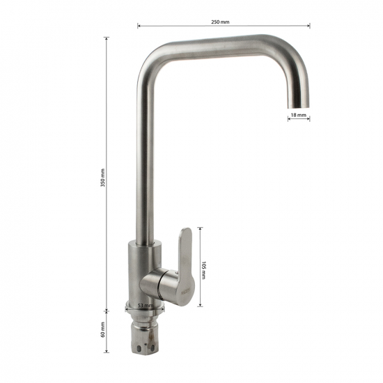 Смеситель для кухни из нержавеющей стали MAGNUS M9102