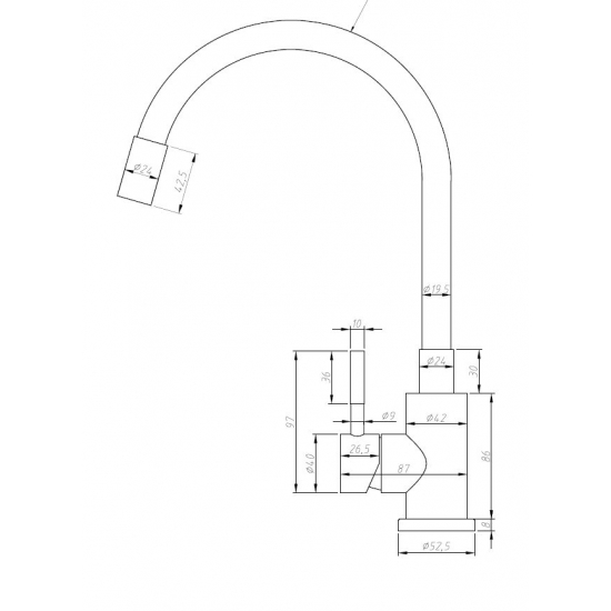 Смеситель для кухни из нержавеющей стали с гибким изливом ESKO K44W белый/сатин
