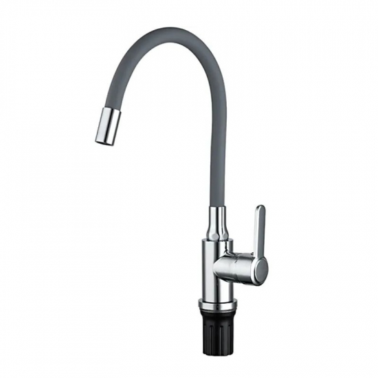 Смеситель для кухни из нержавеющей стали с гибким изливом FRUD R42052-31 серый/хром