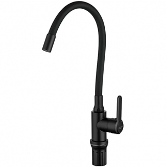 Смеситель для кухни из нержавеющей стали с гибким изливом FRUD R42052-32 чёрный матовый