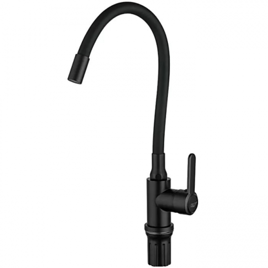 Смеситель для кухни из нержавеющей стали с гибким изливом FRUD R42052-32 чёрный матовый