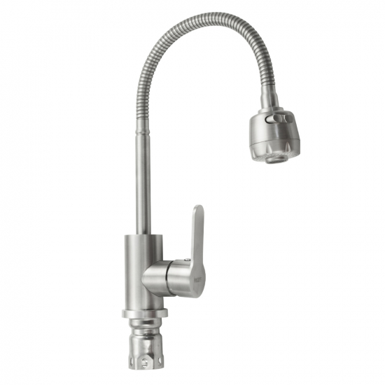 Смеситель для кухни из нержавеющей стали с гибким изливом MAGNUS M9214