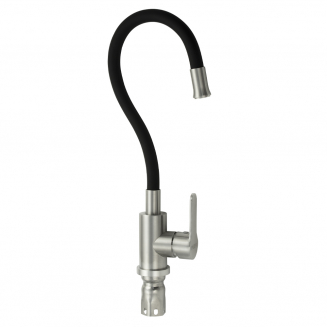 Смеситель для кухни из нержавеющей стали с гибким изливом MAGNUS M9216 чёрный