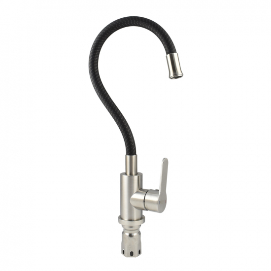 Смеситель для кухни из нержавеющей стали с гибким изливом MAGNUS M9219 тёмно-серый